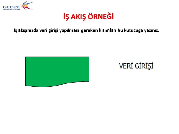 İŞ AKIŞ ÖRNEĞİ İş akışınızda veri girişi yapılması gereken kısımları bu kutucuğa yazınız. İŞ AKIŞ ÖRNEĞİ İş akışınızda veri girişi yapılması gereken kısımları bu kutucuğa yazınız.