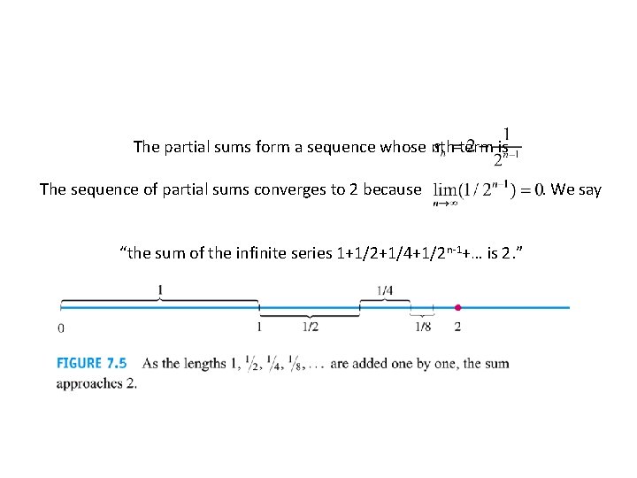 The partial sums form a sequence whose nth term is The sequence of partial