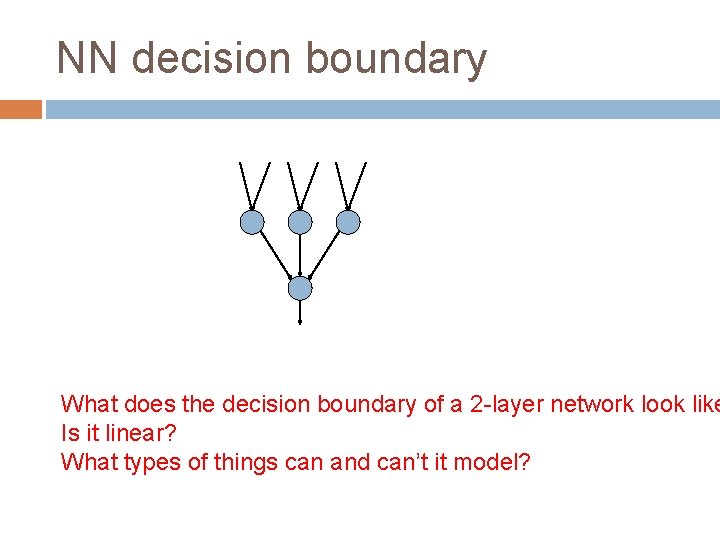 NN decision boundary What does the decision boundary of a 2 -layer network look