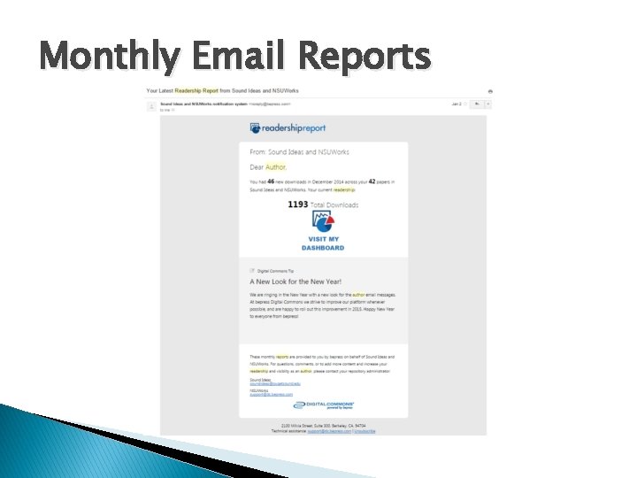 Monthly Email Reports 