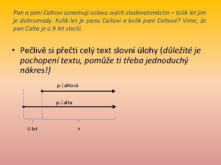 Pan a paní Caltovi oznamují oslavu svých stodevatenáctin – tolik let jim je dohromady.