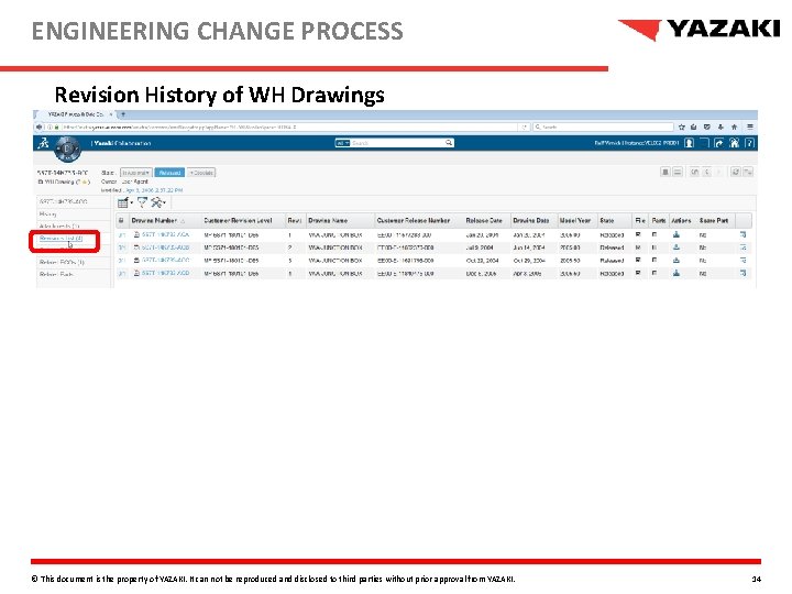 ENGINEERING CHANGE PROCESS Revision History of WH Drawings © This document is the property