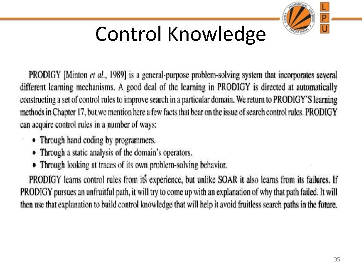 Control Knowledge 35 