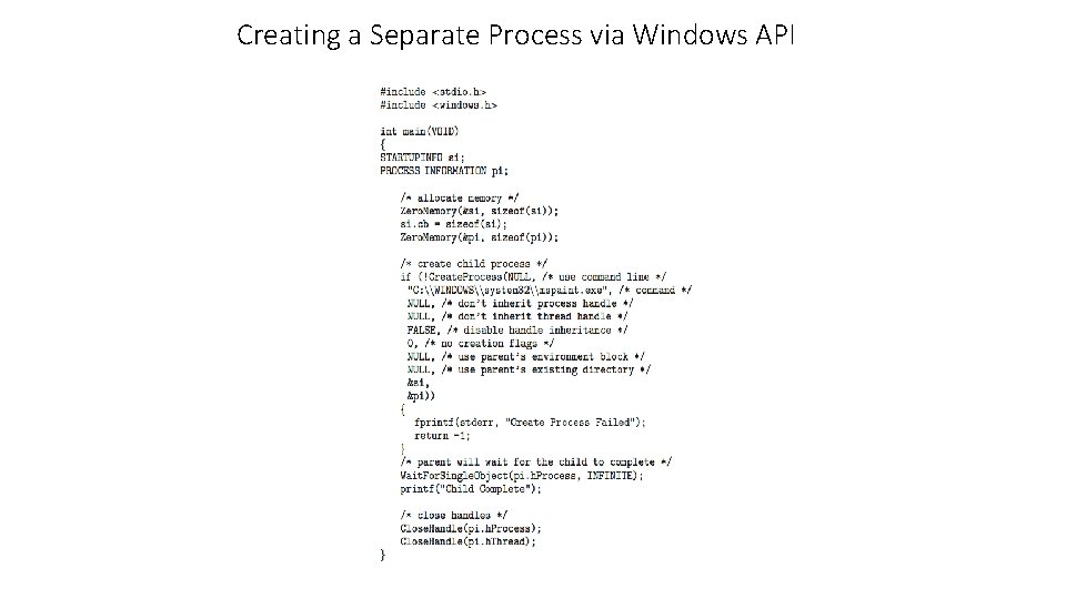 Creating a Separate Process via Windows API 