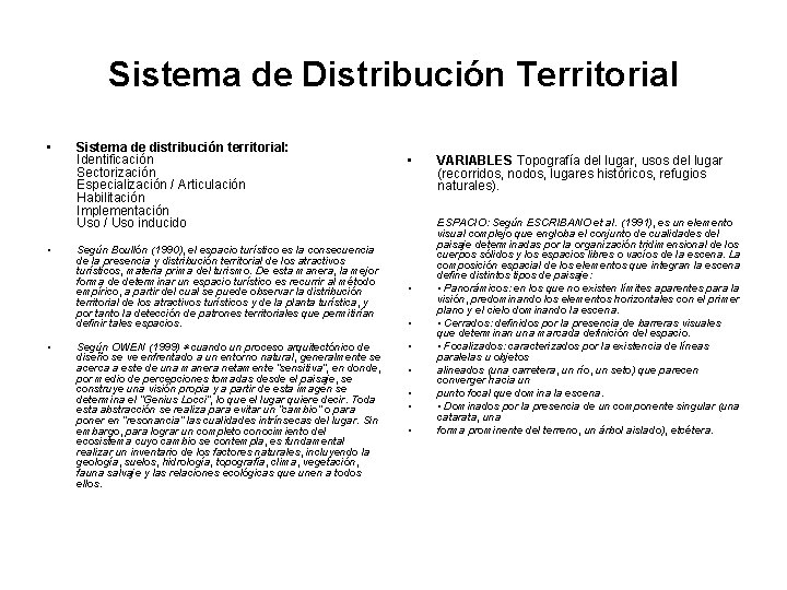 Sistema de Distribución Territorial • • • Sistema de distribución territorial: Identificación Sectorización Especialización