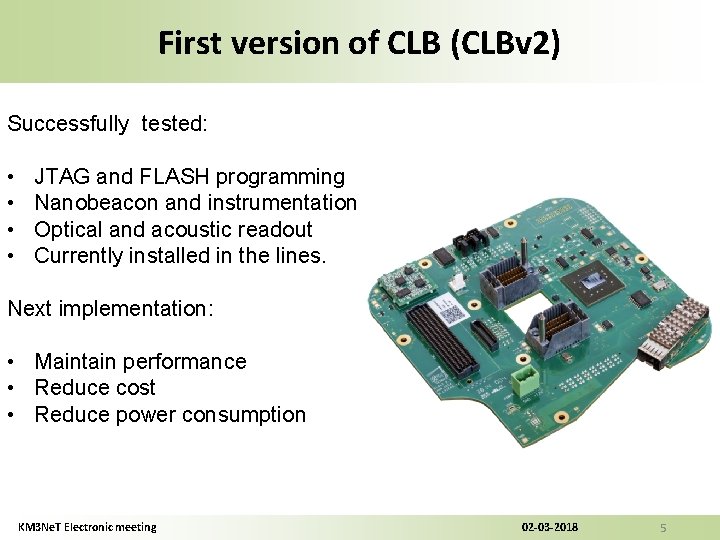The new CLBv 4 for the KM 3