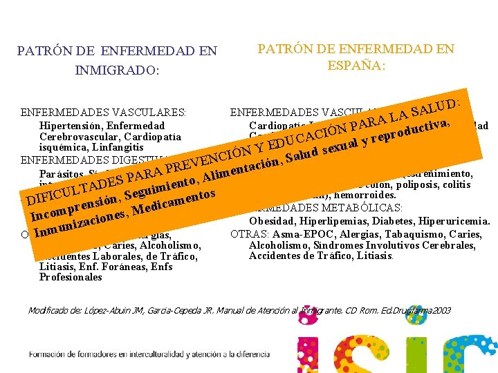 PATRÓN DE ENFERMEDAD EN INMIGRADO: PATRÓN DE ENFERMEDAD EN ESPAÑA: D: ENFERMEDADES VASCULARES: A