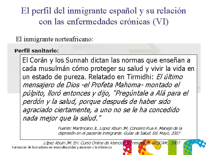 El perfil del inmigrante español y su relación con las enfermedades crónicas (VI) El