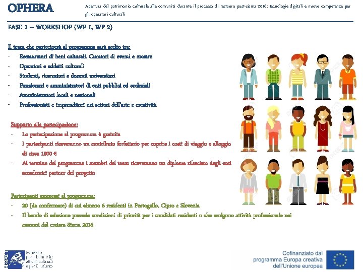 OPHERA Apertura del patrimonio culturale alle comunità durante il processo di restauro post-sisma 2016: