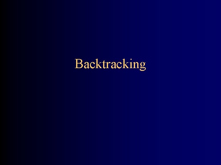 Backtracking 