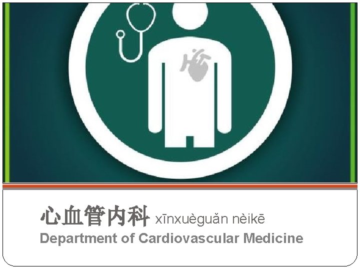 心血管内科 xīnxuèguǎn nèikē Department of Cardiovascular Medicine 