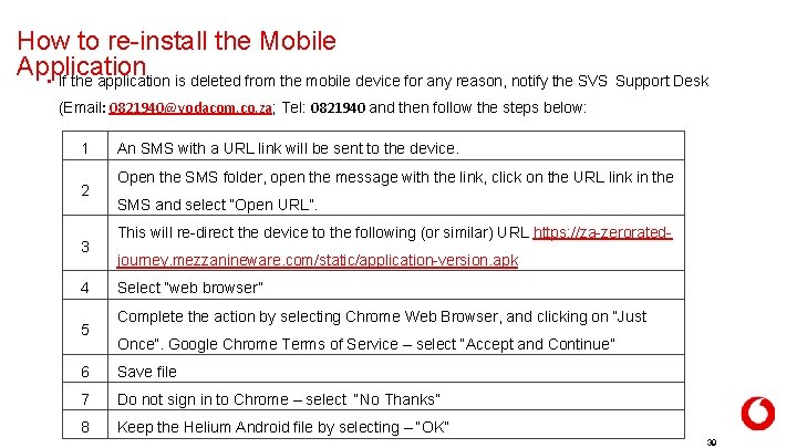 How to re-install the Mobile Application • If the application is deleted from the How to re-install the Mobile Application • If the application is deleted from the