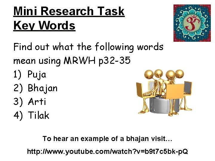 Mini Research Task Key Words Find out what the following words mean using MRWH