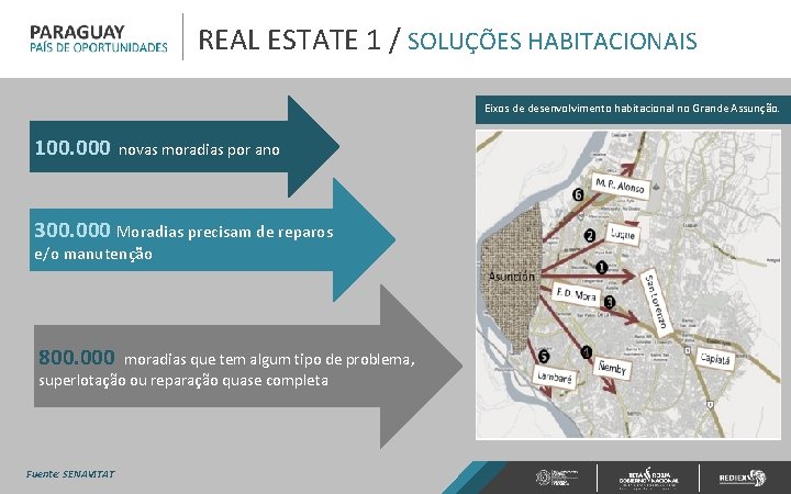 REAL ESTATE 1 / SOLUÇÕES HABITACIONAIS Eixos de desenvolvimento habitacional no Grande Assunção. 100.