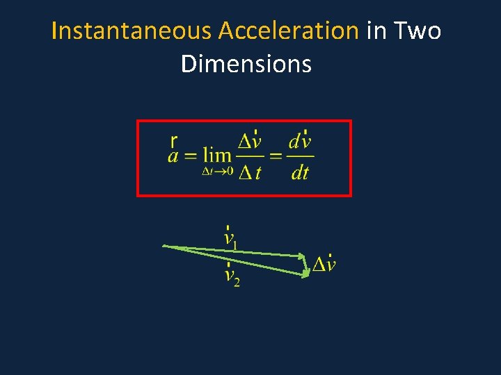 Instantaneous Acceleration in Two Dimensions 