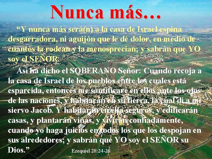 Nunca más… “Y nunca más será(n) a la casa de Israel espina desgarradora, ni