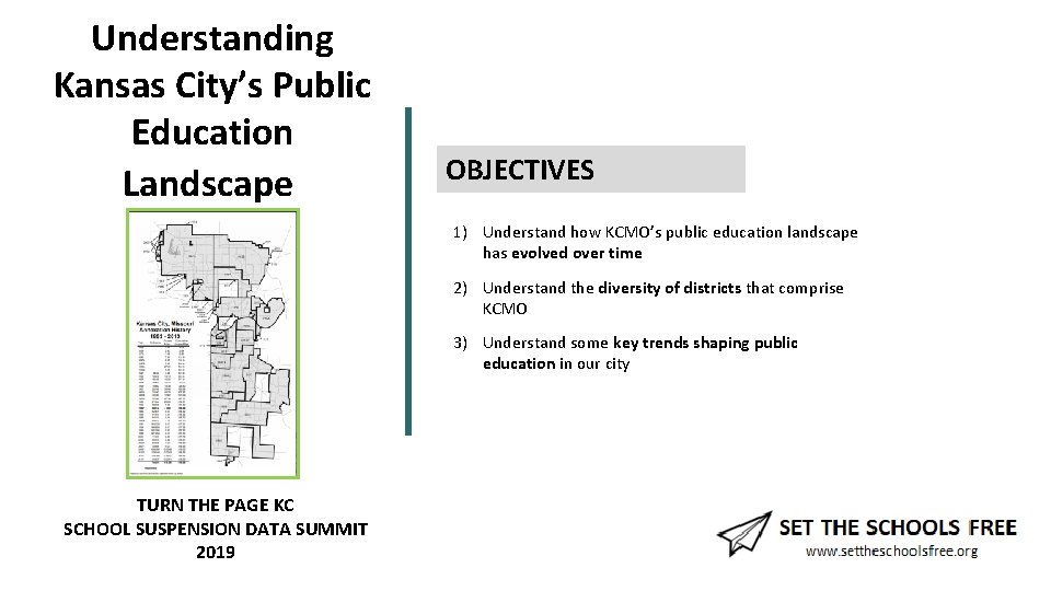 Understanding Kansas City’s Public Education Landscape OBJECTIVES 1) Understand how KCMO’s public education landscape
