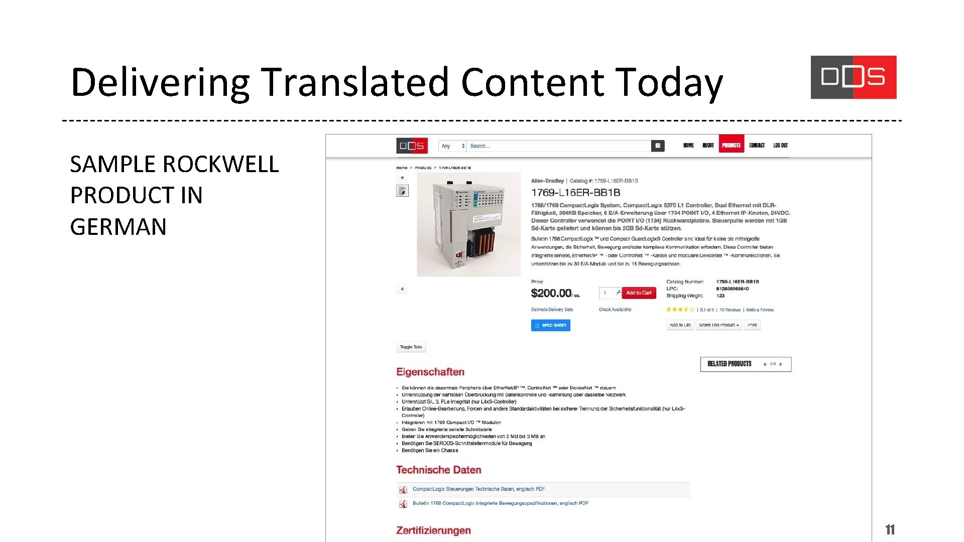 Delivering Translated Content Today SAMPLE ROCKWELL PRODUCT IN GERMAN IMELCO 2019 11 
