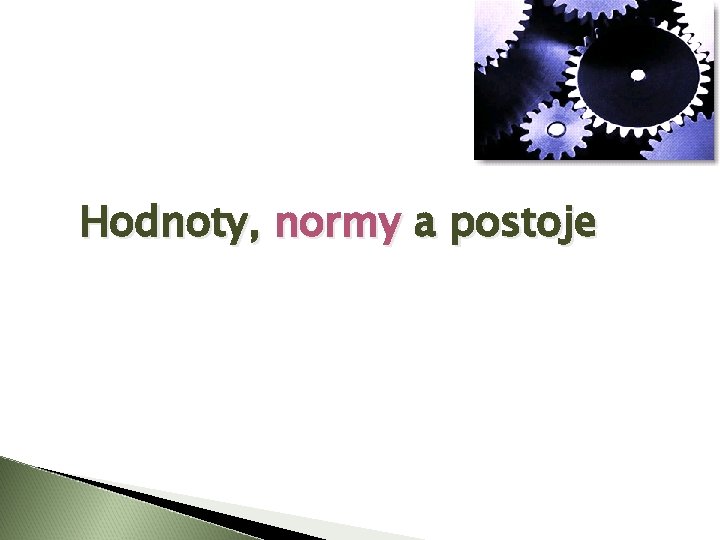 Hodnoty, normy a postoje 