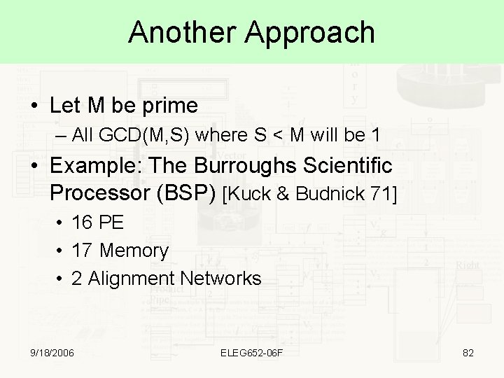 Another Approach • Let M be prime – All GCD(M, S) where S <
