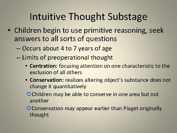 intuitive thought substage