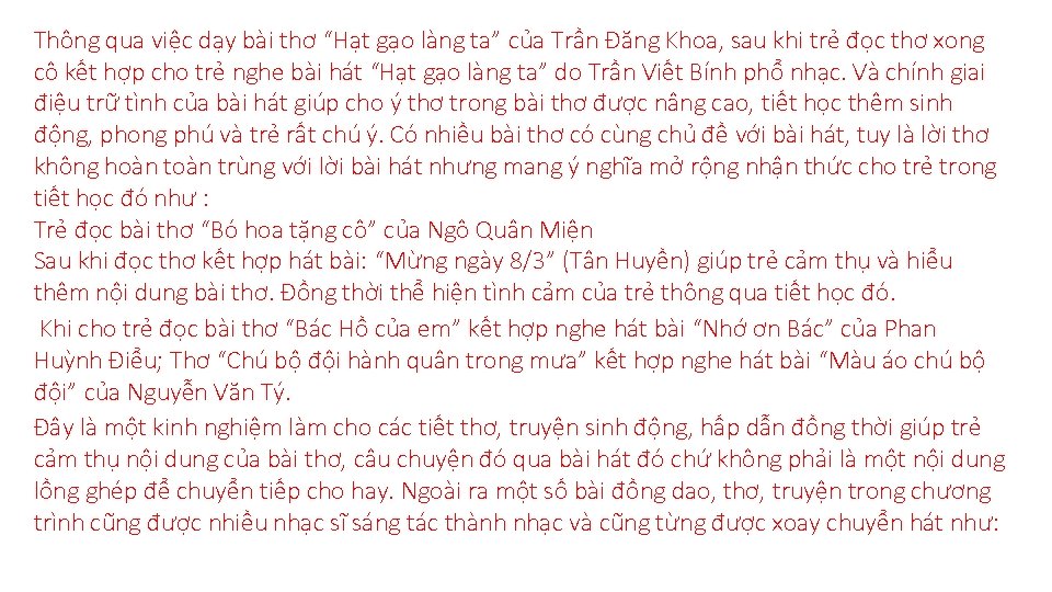 Thông qua việc dạy bài thơ “Hạt gạo làng ta” của Trần Đăng Khoa,