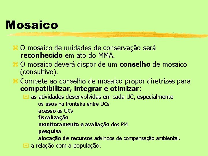 Mosaico z O mosaico de unidades de conservação será reconhecido em ato do MMA.