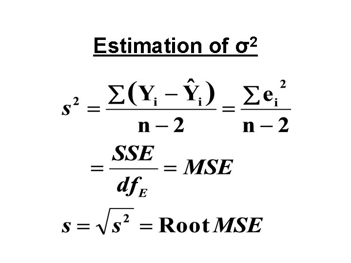 Estimation of σ2 