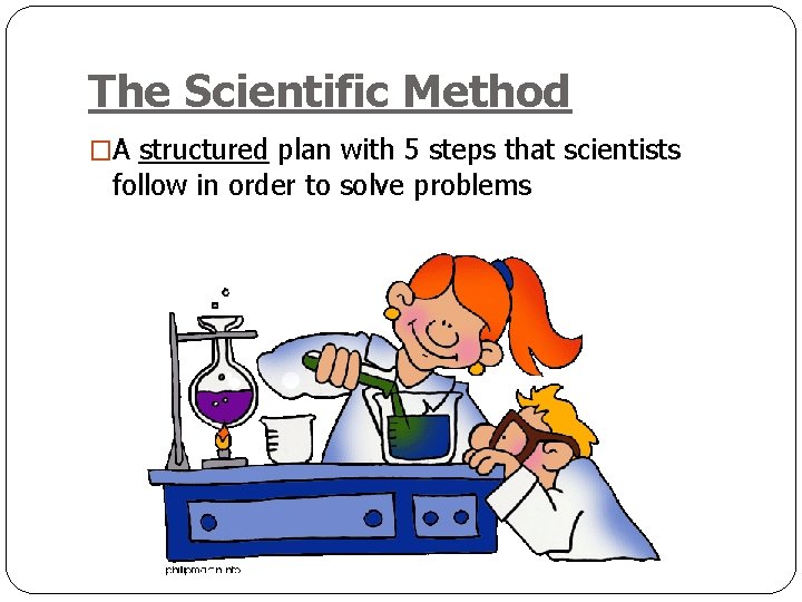 The Scientific Method �A structured plan with 5 steps that scientists follow in order