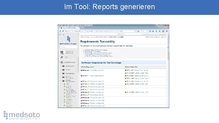 Im Tool: Reports generieren 