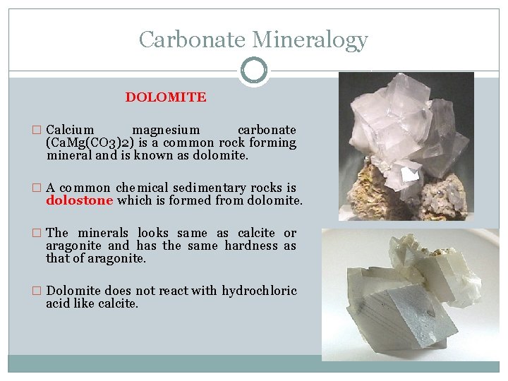 Biogenic and Chemical Sedimentary Rocks UNIT 3 Chemical