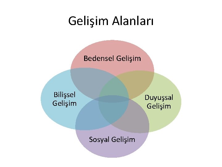 Gelişim Alanları Bedensel Gelişim Bilişsel Gelişim Duyuşsal Gelişim Sosyal Gelişim Gelişim Alanları Bedensel Gelişim Bilişsel Gelişim Duyuşsal Gelişim Sosyal Gelişim