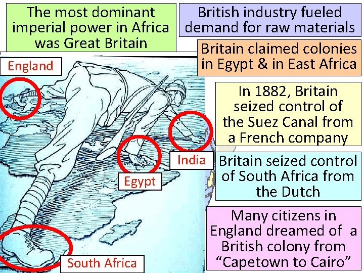 The most dominant British industry fueled imperial power in Africa demand for raw materials