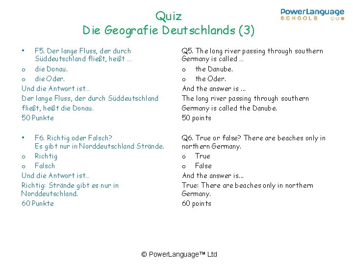 Quiz Die Geografie Deutschlands (3) • F 5. Der lange Fluss, der durch Süddeutschland