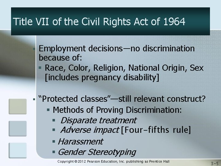 Title VII of the Civil Rights Act of 1964 § Employment decisions―no discrimination because