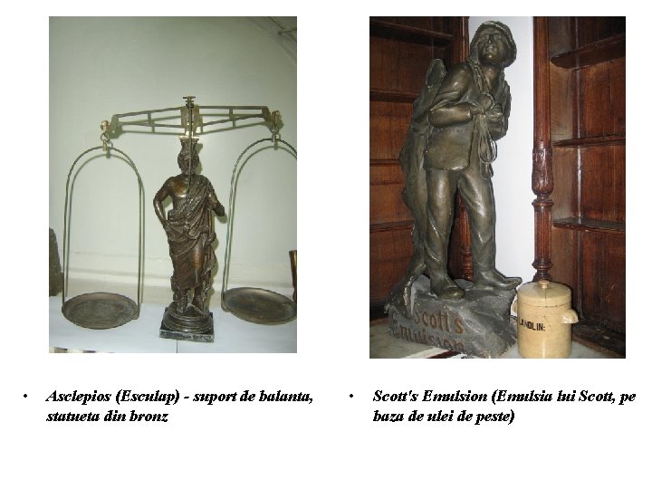  • Asclepios (Esculap) - suport de balanta, statueta din bronz • Scott's Emulsion
