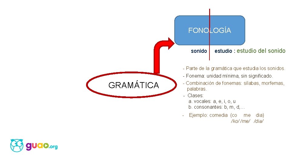 FONOLOGÍA sonido estudio : estudio del sonido - Parte de la gramática que estudia
