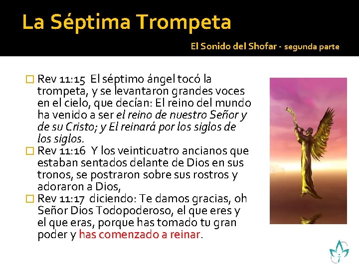 La Séptima Trompeta El Sonido del Shofar - segunda parte � Rev 11: 15