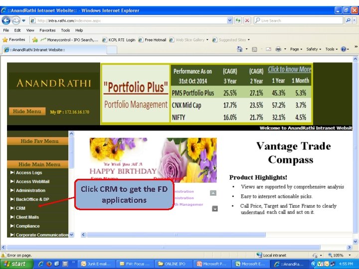 Click CRM to get the FD applications Click CRM to get the FD applications