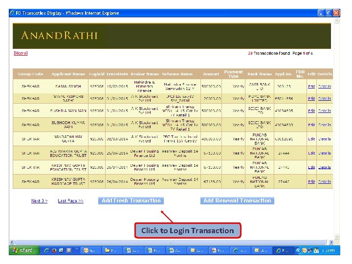 Click to Login Transaction Click to Login Transaction