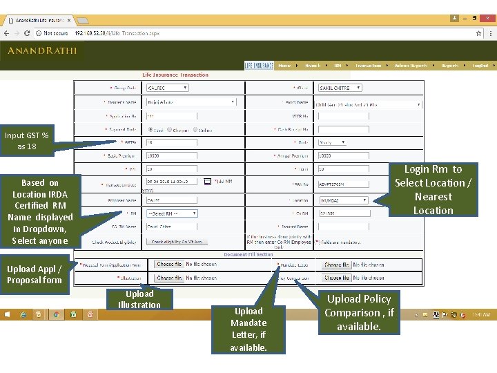 Input GST % as 18 Login Rm to Select Location / Nearest Location Based Input GST % as 18 Login Rm to Select Location / Nearest Location Based