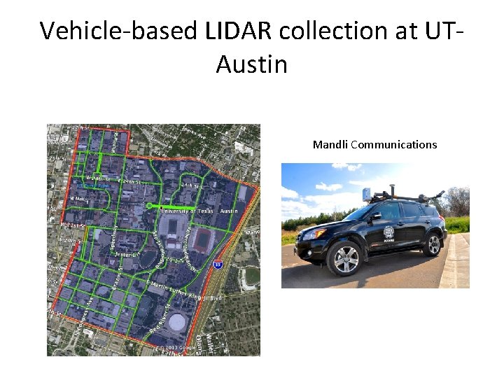 Vehicle-based LIDAR collection at UTAustin Mandli Communications 