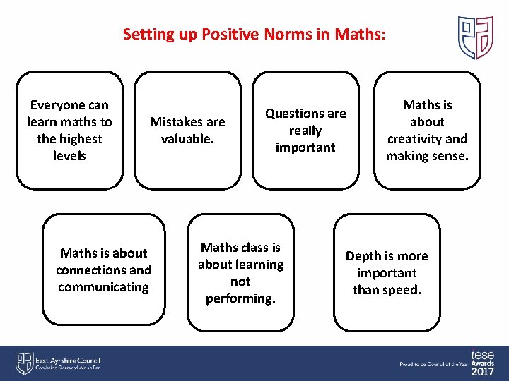 Setting up Positive Norms in Maths: Everyone can learn maths to the highest levels