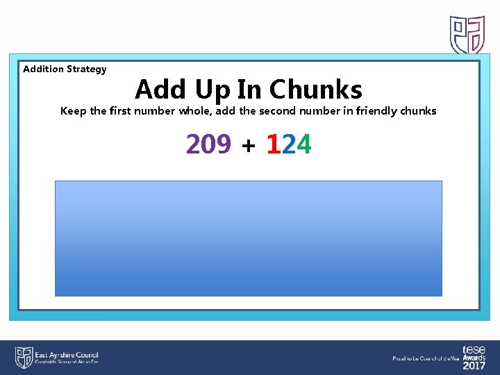 Addition Strategy Add Up In Chunks Keep the first number whole, add the second