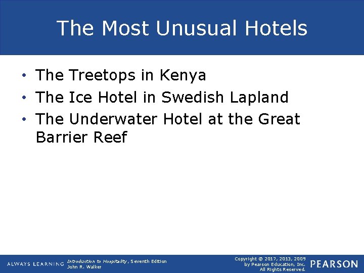 The Most Unusual Hotels • The Treetops in Kenya • The Ice Hotel in