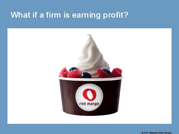 What if a firm is earning profit? © 2007 Thomson South-Western 