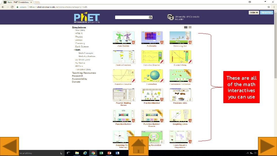 These are all of the math interactives you can use 