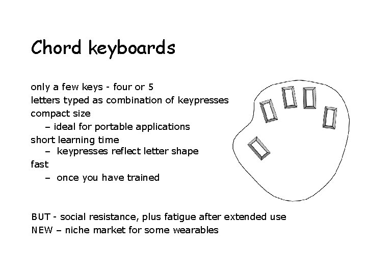 Chord keyboards only a few keys - four or 5 letters typed as combination