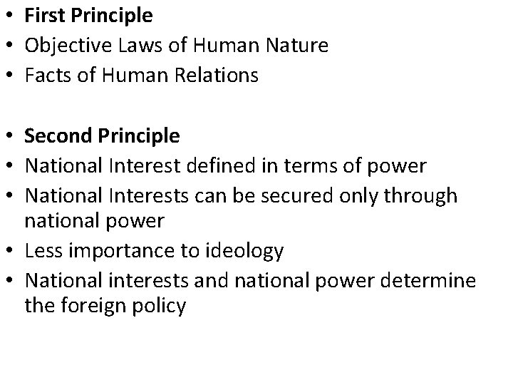  • First Principle • Objective Laws of Human Nature • Facts of Human