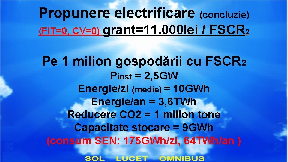 Propunere electrificare (concluzie) (FIT=0, CV=0) grant=11. 000 lei / FSCR 2 Pe 1 milion
